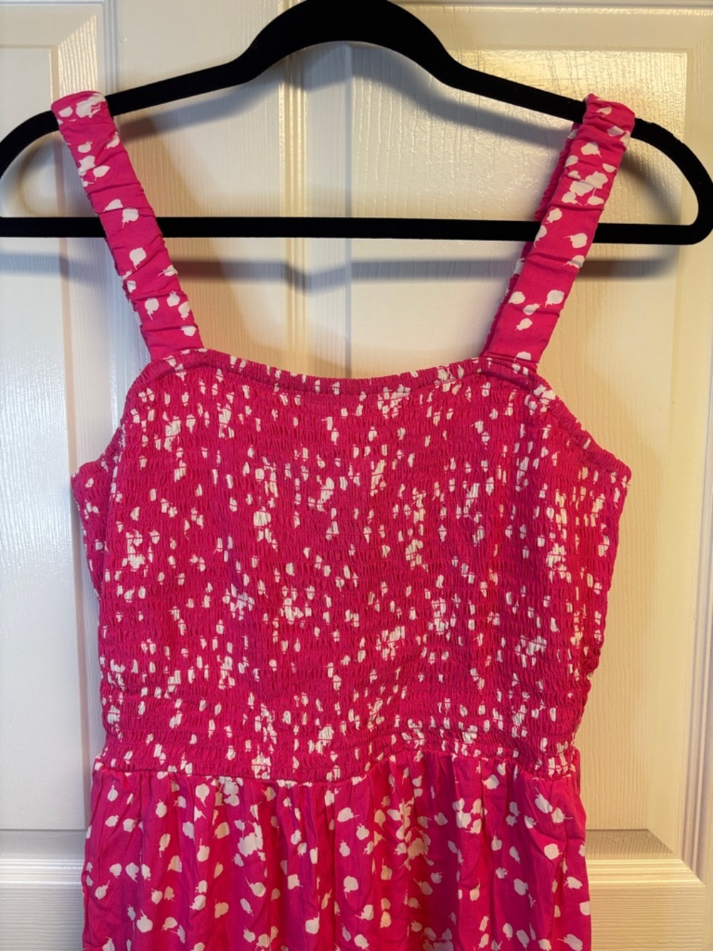 Women's Hot Pink Smocked wide leg Jumpsuit